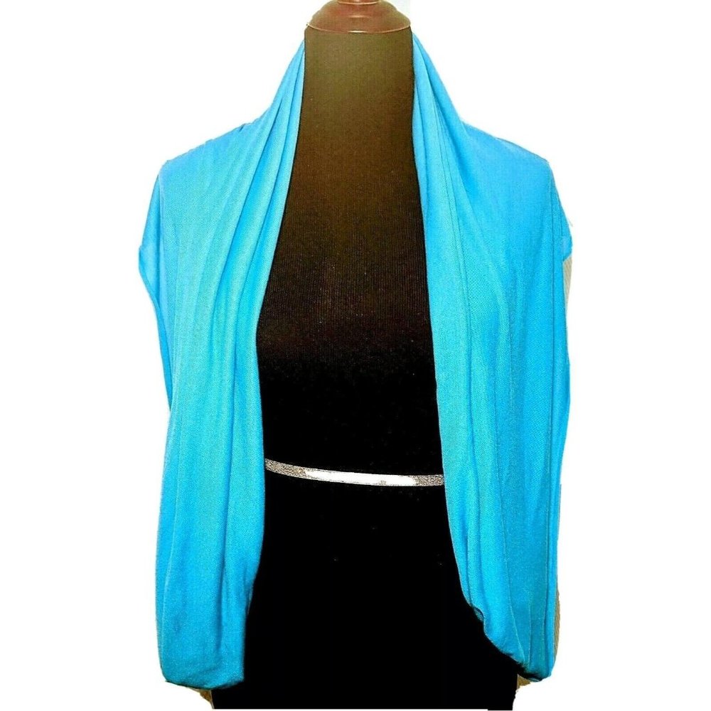 Infinity Tube Scarf Shrug Super Soft Vibrant Turquoise Seamless 43"x32"